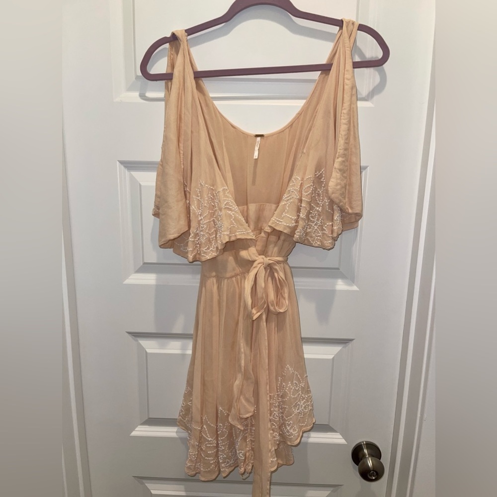 Free People peach Sylvia mini dress sz S